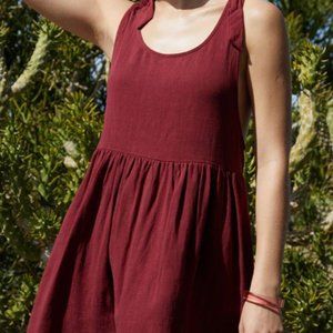 Pacsun Tie Shoulder Babydoll Dress Maroon Medium